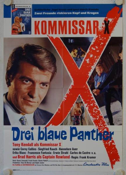 Kommissar X - Drei blaue Panther originales deutsches Filmplakat